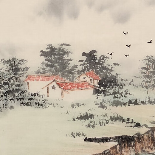 Langcaifang ink landscape painting hand-painted office study tea room living room Chinese style hanging picture framed high-end traditional Chinese painting authentic A Chenxiao framed 168*48cm (recommended)