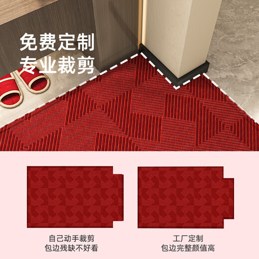 入户门地垫2024新款高级感红色进门垫子门口防滑耐脏免洗门外地毯 莱克塞-15865 120cm*160cm【升级9代耐脏法尔曼