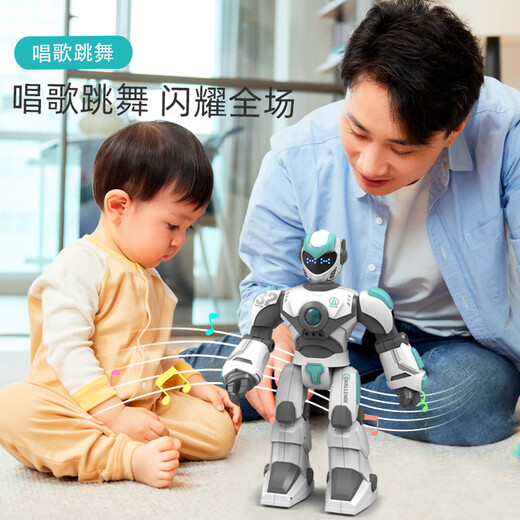 RWTW Remote Control Robot Juguetes para niños Programación inteligente Conversación eléctrica de caminata y voz para dar regalos de cumpleaños para niños. Robot de mascotas de lujo inteligente pro-aeroespacial White Oficial estándar estándar