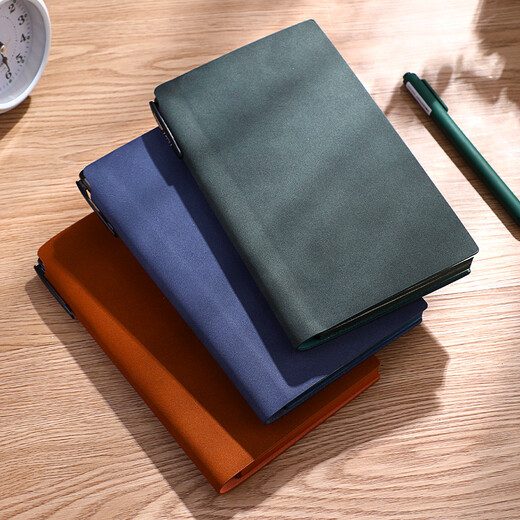 MU Lei A6 Notebook Softleder Notizblock Tragbares kleines Notizbuch Tasche kleines Reisetagebuch kleines Mini High Aussehen Englisch Buch Buch Customized 687-A6 Dunkelgrün Schaf Haut