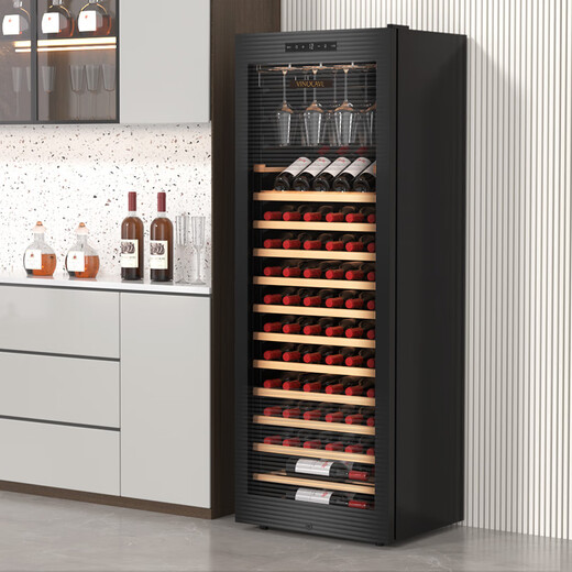 Vinocave red wine cabinet constant temperature compressor air-cooled ultra-thin refrigerator independent white wine grape display cabinet glass storage refrigerator JC-266A constant temperature air-cooled-single temperature model-90 bottles