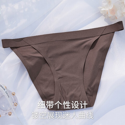 Fitonton Two-Pack Sexy Tanga Unterwäsche für Frauen Eisseide ohne Marke Antibakterielles Baumwollgekritch reiner Tanga Low Taille Slips L.