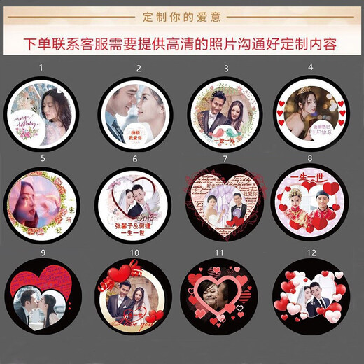 Djin投影银项链女100种语言定制吊坠锁骨链老婆情人节生日礼物送女友 D695投影彩图版（模块+彩图）