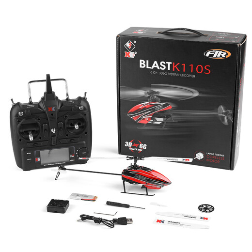 伟力之星（GREAT POWER STAR）XK伟力K110S无刷六通道单桨无副翼3D特技电动遥控直升飞机航模型 全套左手油门 无刷版K110S 单电套餐【一个飞机电池】