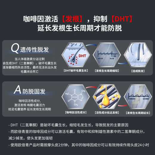 欧倍青（Alpecin）德国进口 咖啡因防脱洗发水养发固发洗发露男女控油洗头膏 250ml