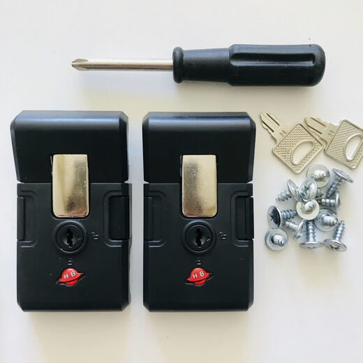 XMSJ密码箱锁配件 铝框行李箱锁扣皮箱通用式锁扣旅行箱通用锁钥匙 B3520寸边锁套装