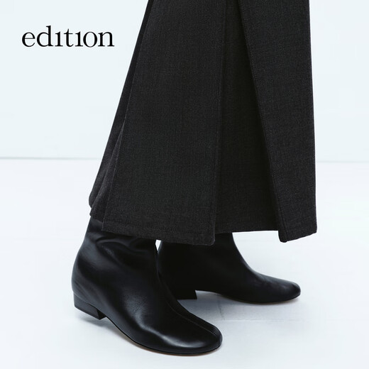 Edition suit long skirt for women 2024 winter new design niche wool hip-covering fishtail skirt dark floral gray S 160