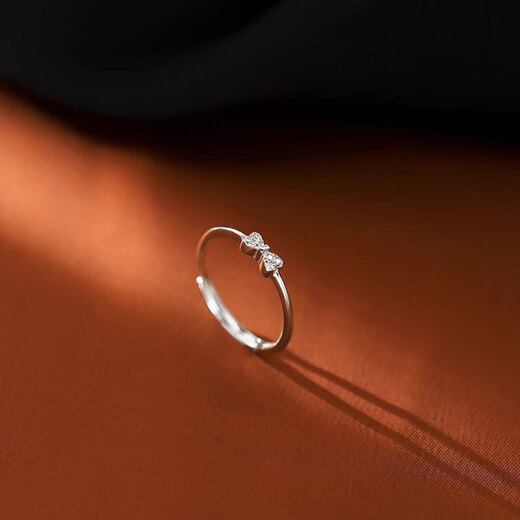 Mansheng Pure S999 Pure Silver Bow Plain Ring Women's Niche Design High-end Pair of Rings for Couples 2025 New Trend S999 Pure Silver Bow Ring
