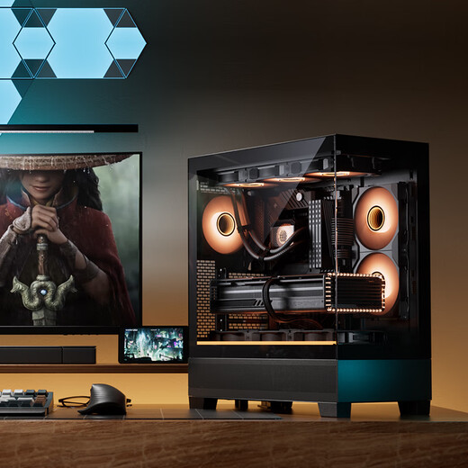 PHANTEKS追风者XT523 View黑海景房钢化玻璃全视TX主板台式机电脑机箱(侧边ARGB灯条/360水冷位/Type-C)