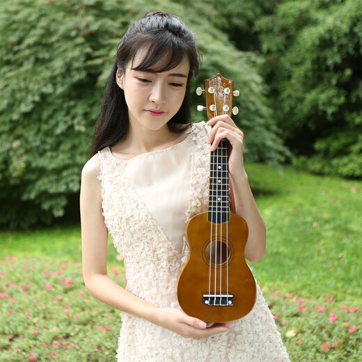 Quyang farbenfrohe Mädchen Ukulele Kinderkinder -Gitarrenanfänger Uklili Hawaii 21 Zoll Pink 21 Zoll