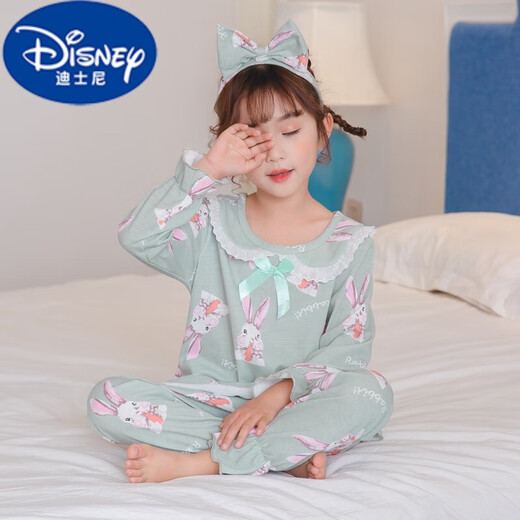 Disney (Disney) Kinderpyjamas Prinzessin Frühling und Herbst Langarmanzug Dünnes Baumwollbaby kleines Mädchen Haus Kleidung Eltern-Kind Langarm Spitze Englische Erdbeergröße 16 Größe Höhe 125-13555 Jin [Jin gleich 0,5 kg]