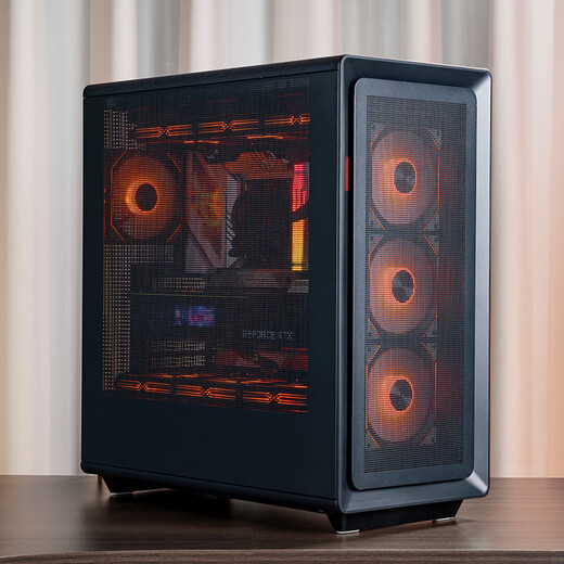 Patriot Fuyao Thousand Miles Computergehäuse, Desktop-ATX, großes Gehäuse, 360 wassergekühltes E-Sports-Gaming-Desktop-Host-Gehäuse, schwarzes Mesh + Aurora ARGB-Lüfter (7 positive und 3 umgekehrte)