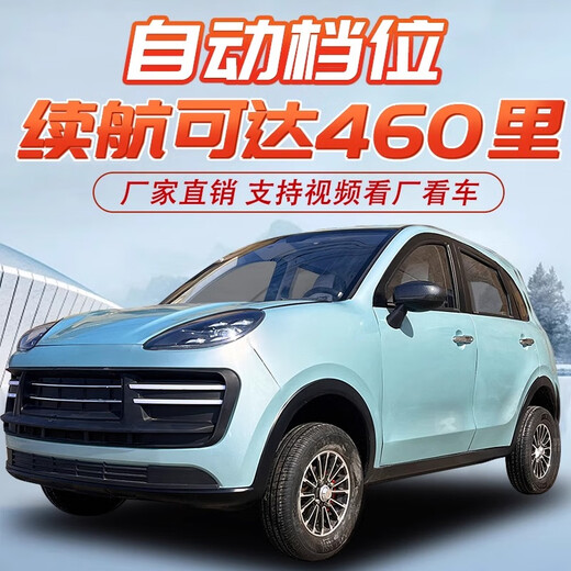Four-wheeled electric vehicle, adult household range 300 kilometers, electric vehicle, small battery vehicle, gas-electric dual-purpose new energy electric vehicle, elderly walking electric vehicle, Laotou Le, basic model (battery only)