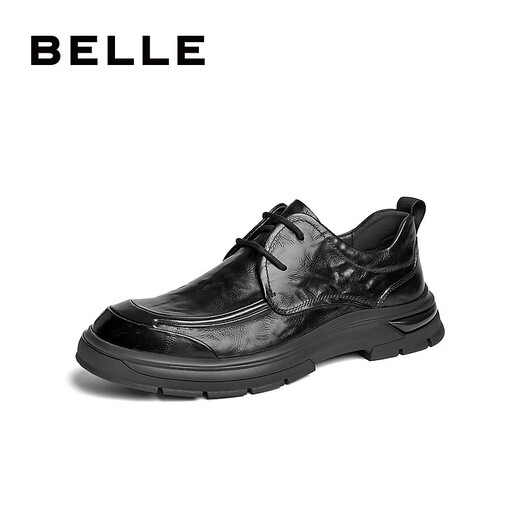 Belle pleated business shoes men's shoes new shopping mall same style cowhide casual leather shoes 8ND01DM4 pre-sale black - single lining 38 (240mm)