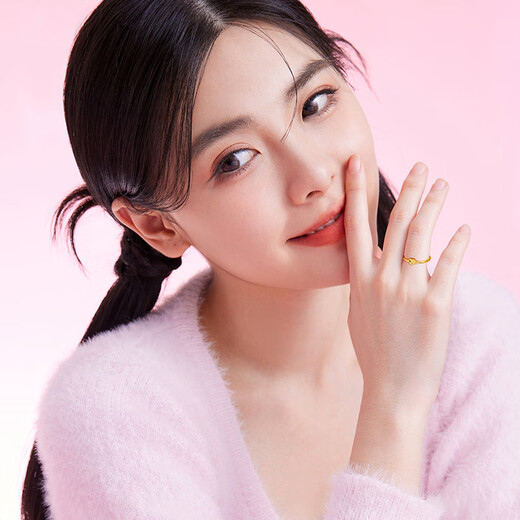 Saturday Fortune (ZLF) Gold Ring Women's Pure Gold 5G Gold Love Ring Heart Flower Road Release Price No. 11 - 1.66g