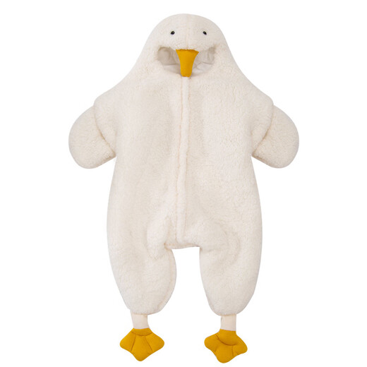Chongqing Dingfu Baby Sleeping Bag Autumn and Winter Split-Legged Thickened All-in-One Bag Anti-jump Sleeping Bag Swaddle Jumpsuit Warm Romper Suit Big Goose Sleeping Bag-Large (1-7 months)