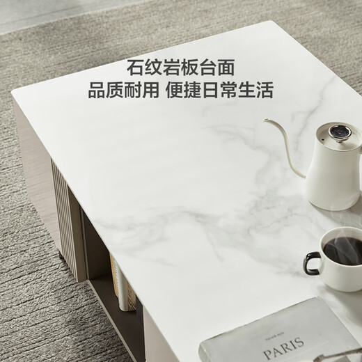 Lin's Home Furnishing Original Lin's Wood Modern Simple Slate Light Luxury Coffee Table TV Cabinet Combination UC1L-A Coffee Table