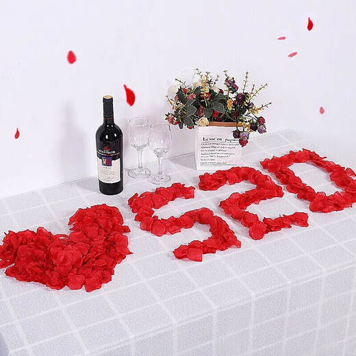 Lustige 1000 Rosenblätter Chinesische Valentinstag Simulierte gefälschte Blütenblätter Vorschlag und Beichte Hochzeitsraum Dekoration Romantische handgeordnete Blumen 1000 rote Stücke