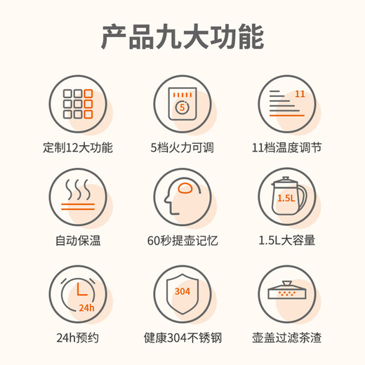 九阳（Joyoung） 养生壶1.5L茶具电茶壶煮茶壶花茶壶玻璃煮茶器煎药壶中药锅药膳电水壶烧水壶 DGD1506BQ【超高性价比断货款】 1.5L