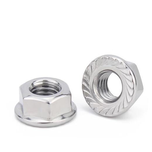 Pupan 304 stainless steel hexagonal anti-slip locking nut British fine counter-tooth padded anti-loosening nut 201 flange nut set M312
