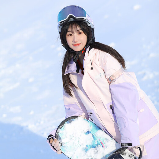 酷峰新款韩版滑雪服男女加厚保暖防水单双板装备分体滑雪衣裤情侣雪衣 奶粉粉套餐B（联系客服备注） S