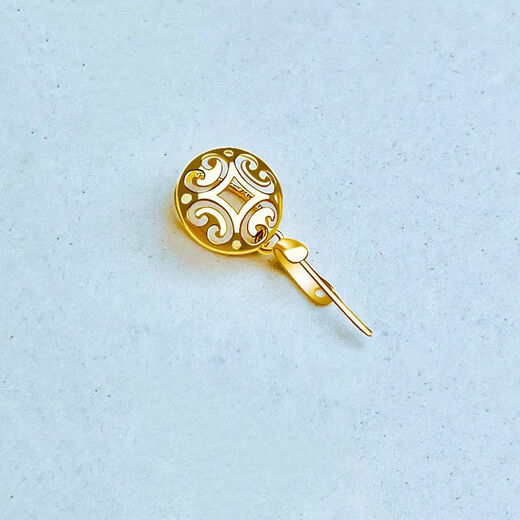 DL 1998 Fat Donglai same style 18k plated universal buckle gold auspicious cloud Buddha Goddess of Mercy Ruyi small pendant jade pendant buckle pendant diy Ruyi buckle