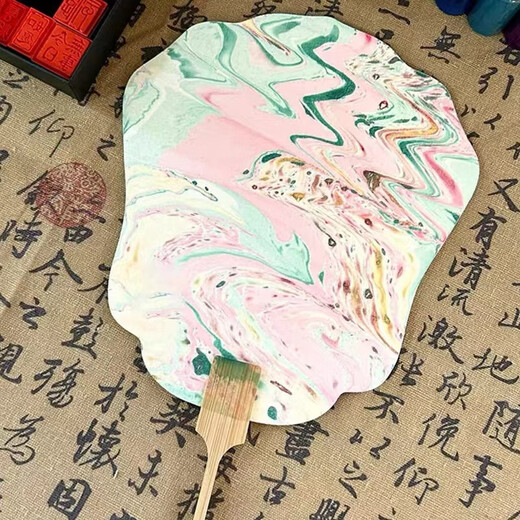 Girl Paint Fan Toys 8-12 ans cadeau d'anniversaire pour enfants fait à la main Diy10 Nouveau style Girls Internet Célébrité 2024 Internet Célébrité Fan de peinture de patrimoine culturel intangible [Big Fish and Begonia] 10 cadeaux