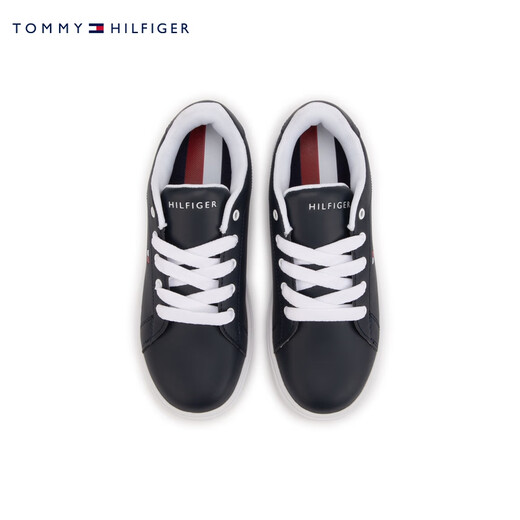 TOMMY HILFIGER童装男简约字母潮流经典复古休闲鞋百搭运动鞋板鞋TH100940 海军蓝695 35