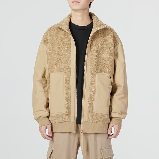
Adidas official official jacket men's clothing 25 spring new sports and casual clothes fashionable lamb velvet warm windbreaker HP1391 L (180/100A)
