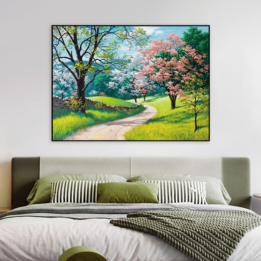 Dincmei Dingchuangmei Bedroom Decoration Painting Self-adhesive Modern Simple Bedside Background Wall Sticker Covering Ugliness Living Room Dormitory Poster Wallpaper 08. Fresh Forest Width 45cm-Height 30cm Self-adhesive stickers with adhesive on the back