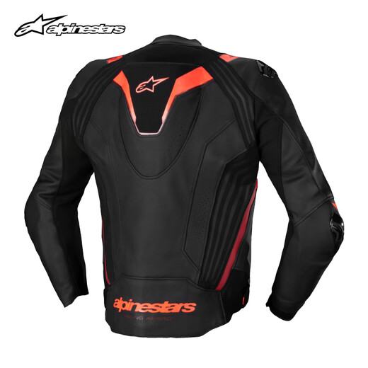 Alpinestars MISSILE V3 a星摩托车皮衣骑行服机车服防摔骑行皮夹克 黑红荧光暗红1365 56