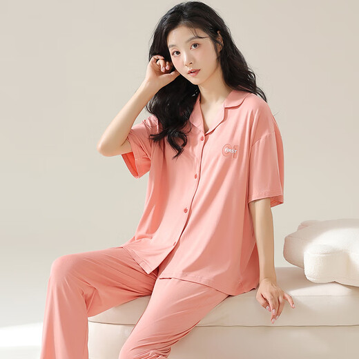 Pyjamas modal printanier et automne pour femmes 2025 Nouveau pantalon à manches courtes à manches courtes à manches courtes minces de vêtements décontractés d'été