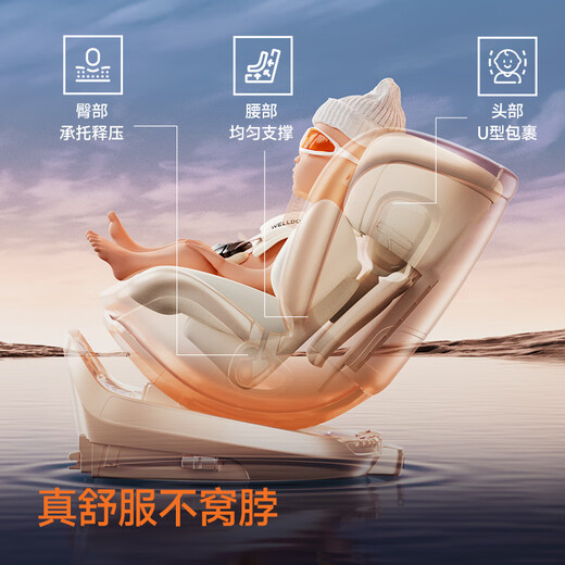 Welldon Smart to 2pro + Child Safety Seat 0-7 Years Isize Smart Ventilation App for Connected Baby Cars [Ventilation physique] Smart à 2pro Ivory White en relief