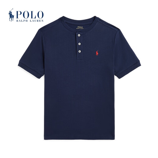 Polo Ralph Lauren Boys' Classic Cotton Jersey Short-Sleeve Henley 410-Dark Blue XL