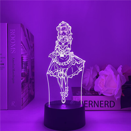 Genshin Impact Peripheral Carving Halnut Condensation Light Barbara Wendy Zhongli Game Ornaments Colorful Night Light 6227 Genshin Impact Diluke Black 7 Color Touch Model