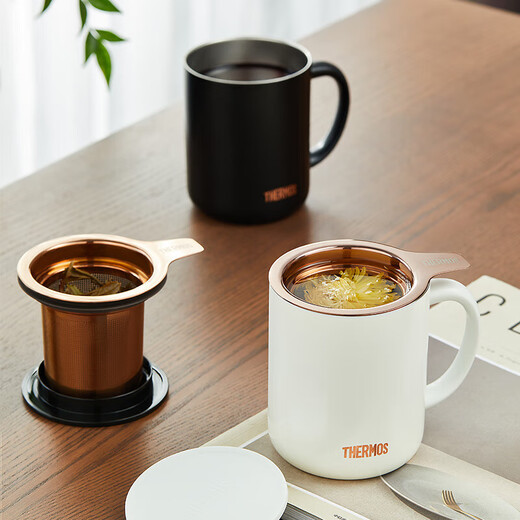 THERMOS thermos cup 400ml with tea filter for men and women tea and coffee cup student birthday gift TEMC-400 into the night brown