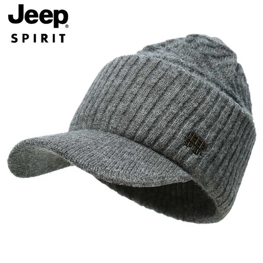 JEEP hat men's woolen hat thickened warm knitted hat autumn and winter ear protection cold winter hat peaked cap A0638