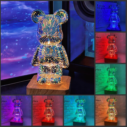 
Jianyi decoration home glowing violent bear birthday gift for girls practical and heart-warming high-end night light bedside atmosphere light