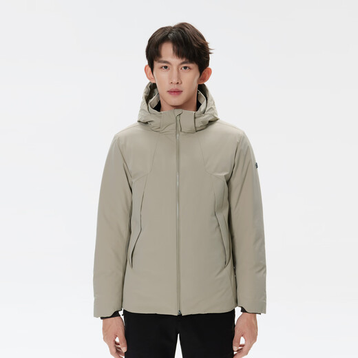 
KOLON SPORT/Kolon lightweight down jacket Men's outdoor winter windproof waterproof hooded goose down jacket - LHDJ4WN185-DE Dark beige XL (180/100A)