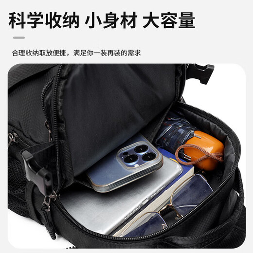 Huili Crossbody Bag Herren große Kapazität Funktionaler wasserdichtes Brustbeutel Casual Outdoor Sports Umhängetasche 2024 Neues Umhängetasche Schwarz [kann 11-Zoll-Flachketten halten] Schlüsselbund Anhänger
