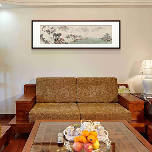 Langcaifang ink landscape painting hand-painted office study tea room living room Chinese style hanging picture framed high-end traditional Chinese painting authentic A Chenxiao framed 168*48cm (recommended)