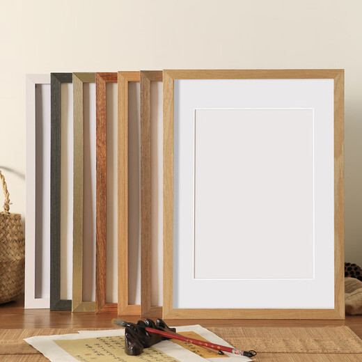 Senmiao solid wood a4 photo frame table blank calligraphy French painting frame wall hanging 4k wooden frame 8k frame can be customized and self-assembled Teak color-selected solid wood can be customized 30-inch wall hanging-can hold 50.2*75.2cm