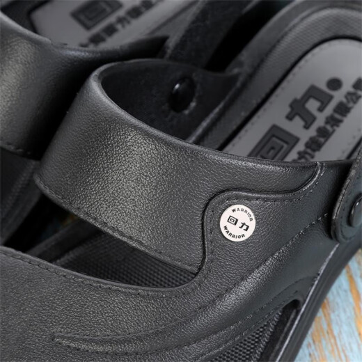 
Huili Shanghai Huili Sandals men's summer simple non-slip wear-resistant daily work and leisure home two-wear beach sandals Huili 3888/black 39