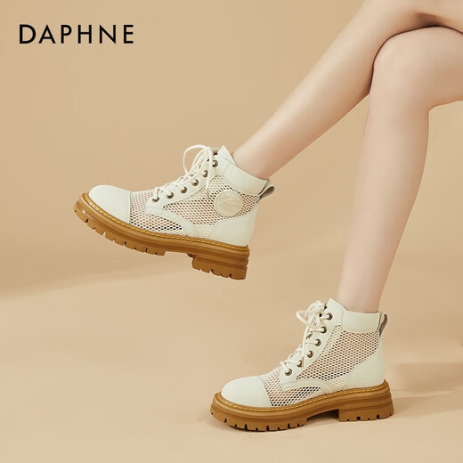 Daphne (DAPHNE) Martin boots for women's thick sole elevated mesh breathable summer casual sandals new versatile British style women's shoes beige heel height 5cm 38 (240mm) standard code