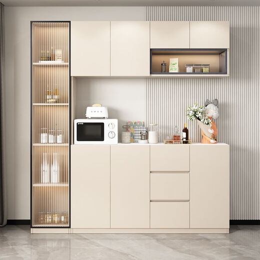 Fatepa 2025 new light luxury sideboard wine cabinet high cabinet modern simple living room wall kitchen cupboard storage cabinet solid wood multi-layer board package installation 140 sideboard with stone slab hanging cabinet