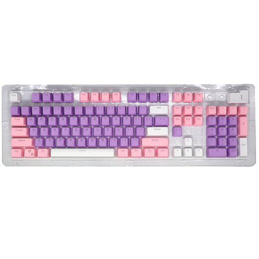 Logitech (Logitech) K845 mechanical keyboard, office full-size keyboard, e-sports game glowing keyboard, chicken eating keyboard, punk retro keyboard peripheral computer notebook holiday gift, K845 purple lover-red axis