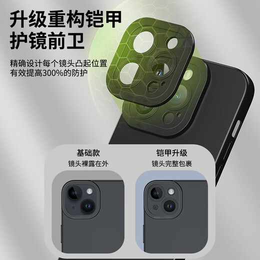 HOLDZU [angel eyes] is suitable for Apple 13 mobile phone case iPhone 13 protective case silicone anti-fall lens full-inclusive ultra-thin matte men's and girls new-graphite black