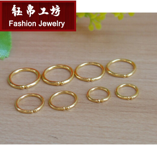 Yubo Workshop 999 Gold Earrings Pure Gold Earrings Mini Pocket Ear Wire Women's Pure Gold Solid Thin Bone Circles Small Ear Bones Single Very Small Ear Circles 0.1 Grams