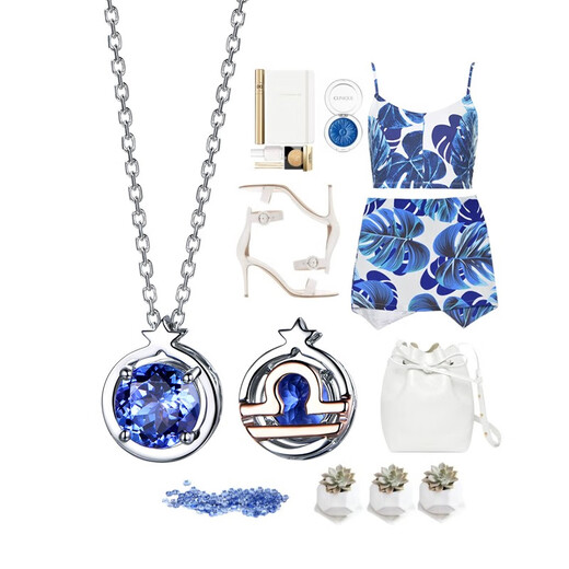 O'Meara 18K gold necklace natural tanzanite citrine amethyst gemstone pendant twelve constellations color gold clavicle chain for women Virgo * peridot pendant necklace / including matching chain