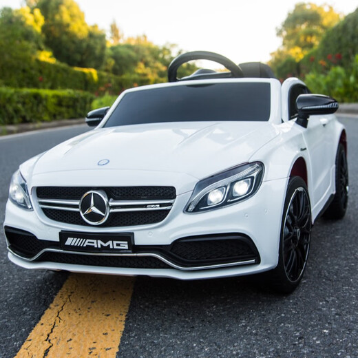 Echt autorisiertes Mercedes-Benz Kinder-Elektroauto, Allrad-Babyspielzeug mit Fernbedienung, Autoaufladung für Jungen und Mädchen, schaukelnd und sitzend, mit Fernbedienung, Xingchenhao-Farbe, weinrot, Vierradantrieb, tragbares Laden, Schaukel, hohe Türöffnung, Ledersitz